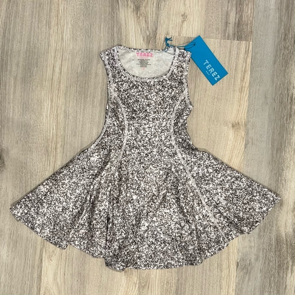 NWT Terez x Hally Hair Silver Glitter Toddler Skater Fit Flare Dress Size 2T